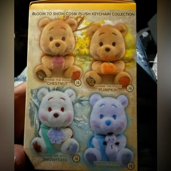 Disney Bloom To Snow Winnie the Pooh Pumpkin Plush Keychain - Picture 5 of 6